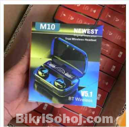 m10 tws wireless earbuds with 9D HiFi Sound Bluetooth v5.1
